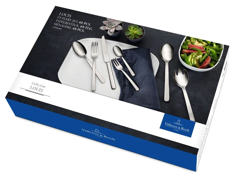 Ensemble de couverts Villeroy & Boch Louis - Acier inoxydable - 68 pièces / 12 personnes
