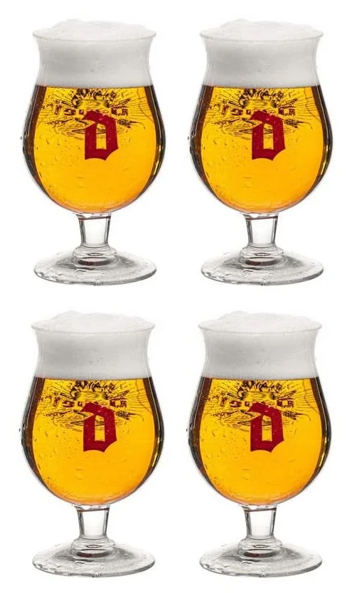 Ensemble de verres a bière Duvel - Verre tulipe - 330 ml - 4 pièces