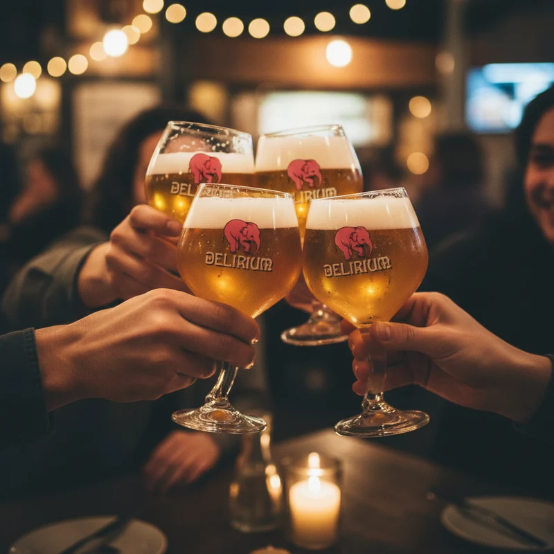 Ensemble de verres à bière Delirium - Verres sur pied - 330 ml - 6 pièces