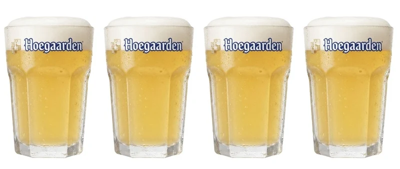Ensemble de verres a bière Hoegaarden - Bière blanche - Original - 250 ml - 4 pièces