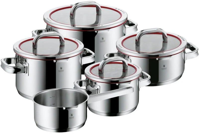 Batterie de casseroles WMF Function 4 - Acier inoxydable - 5 pièces - Casseroles de ø 16, 20, 20 et 24 cm et casserole de ø 16 cm