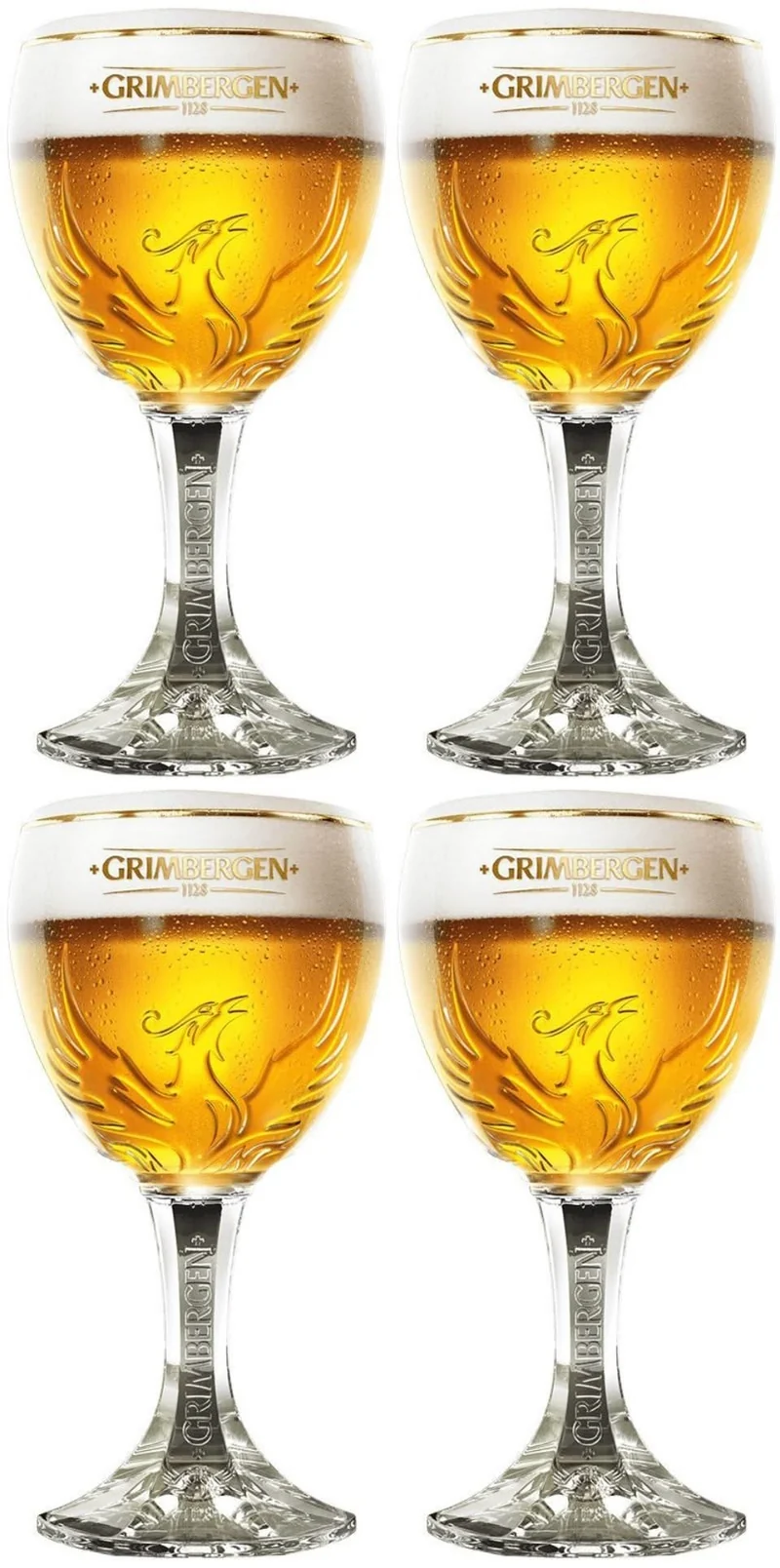 Ensemble de verres à bière Grimbergen - Verres à pied - 330 ml - 4 pièces
