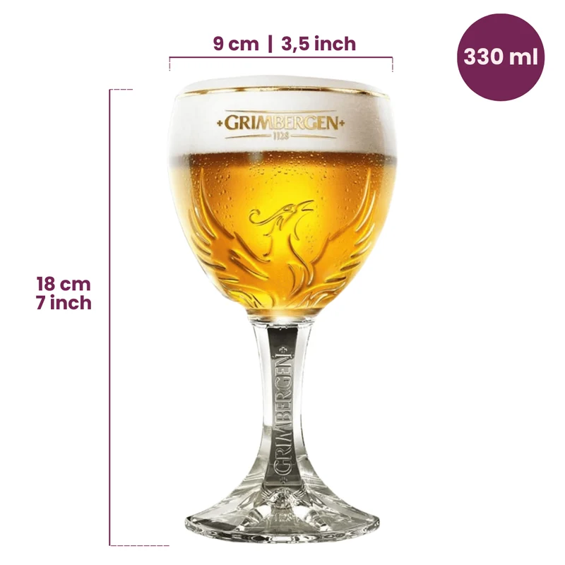 Ensemble de verres à bière Grimbergen - Verres à pied - 330 ml - 4 pièces
