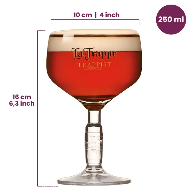 Ensemble de verres à bière La Trappe - Bokaal - 250 ml - 4 pièces