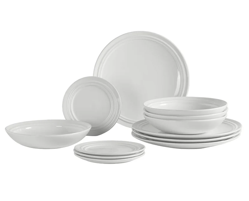 Ensemble de vaisselle Broste Copenhagen Stevns 12 pièces / 4 personnes - 4 assiettes à diner, 4 assiettes à petit-déjeuner et 4 assiettes creuses