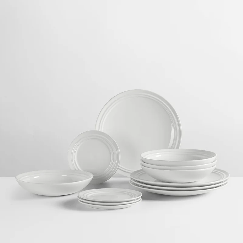 Ensemble de vaisselle Broste Copenhagen Stevns 12 pièces / 4 personnes - 4 assiettes à diner, 4 assiettes à petit-déjeuner et 4 assiettes creuses