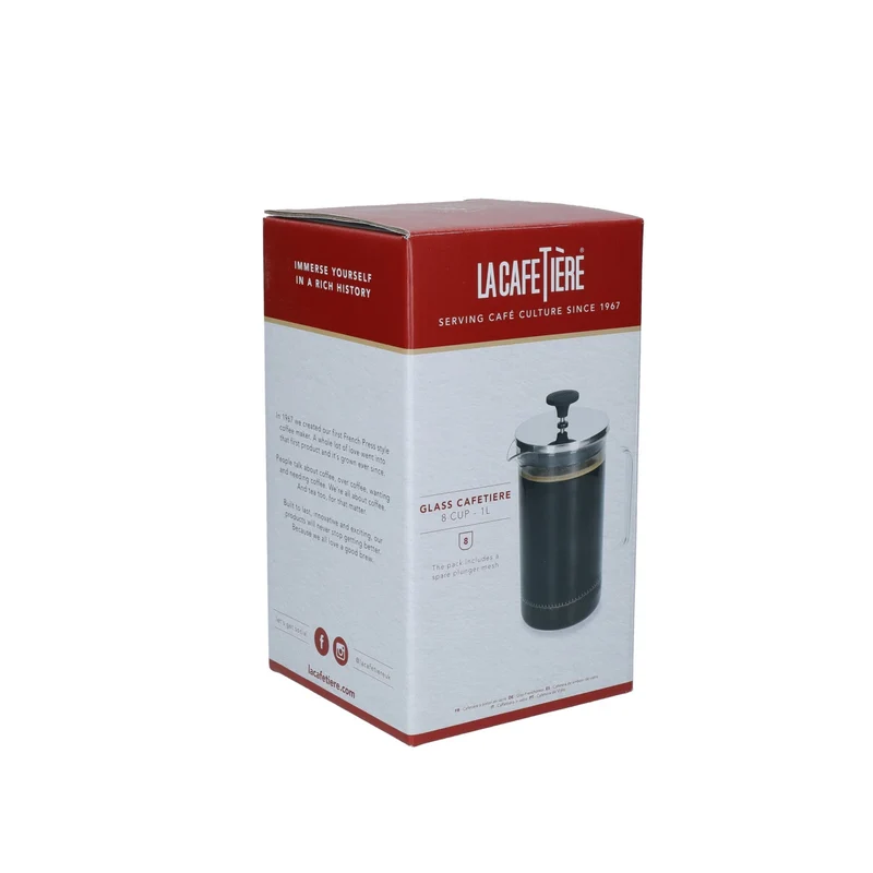 Cafetière La Cafetière - Presse a café - en verre - 1 Litre / 8 Tasses