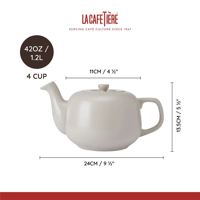 Théière La Cafetière - Théière en faïence- Classic Latte - 1,2 L
