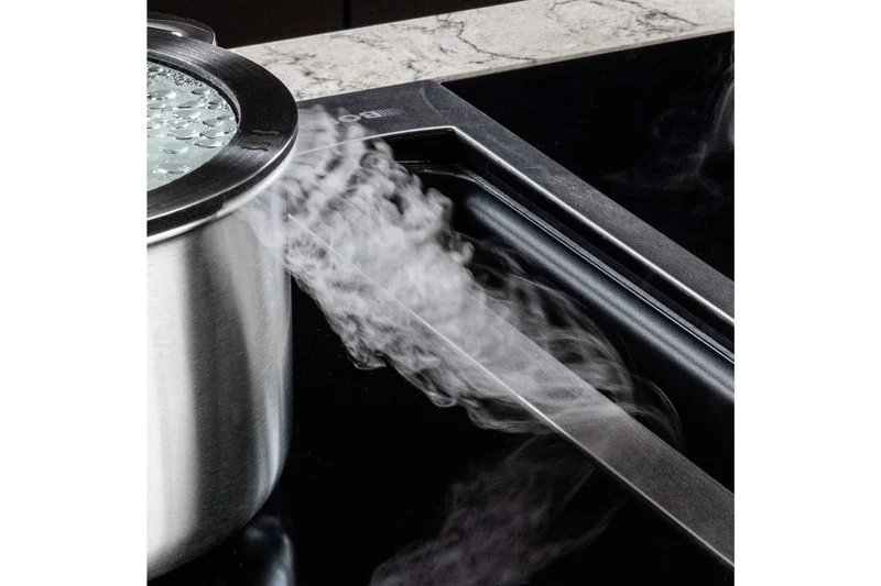DUCQ Batterie de casseroles (Casserole ø 16 / 18 / 20 / 24 cm + Casserole ø 16 cm + Poêle ø 26 cm) + Couvercles - Aspiration descendante - Inox - Set 6 pièces