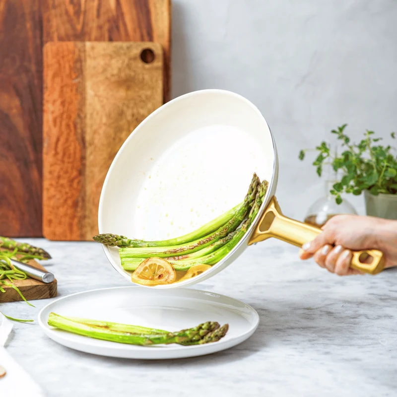 Ensemble de Casseroles GreenPan Padova Reserve Crème Blanche 6 pièces - Revêtement Antiadhésif en Céramique - Casserole ø 24 cm, Casserole à Lait ø 18, 20 cm, Poêle ø 20, 28 cm & Poêle Sauté ø 24 cm
