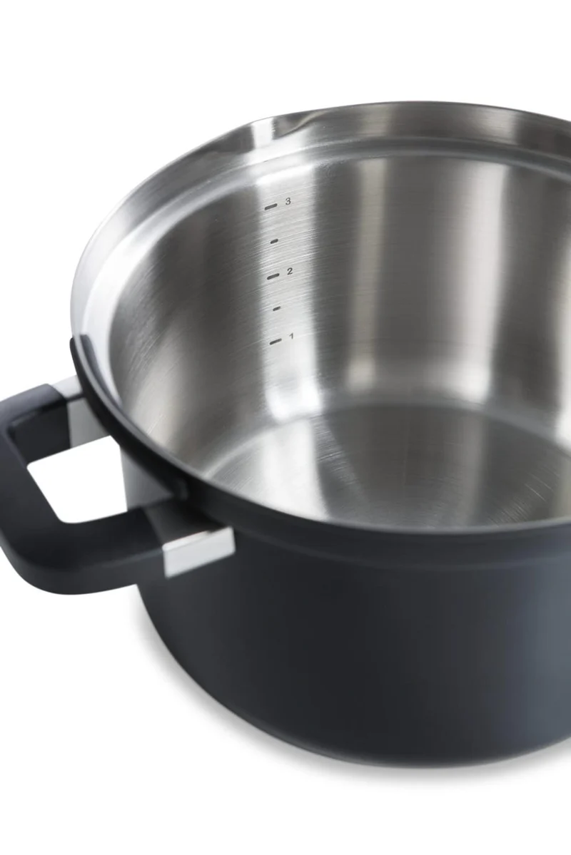 Ensemble de casseroles BK Flow Cool Noir - 4 pièces - en inox - casseroles ø 16, 18, 20 & 16 cm