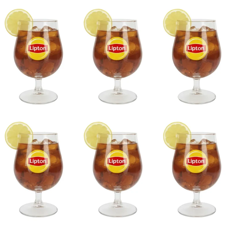 Lipton Ice Tea Verres sphériques - Transparent - 250 ml - Lot de 6
