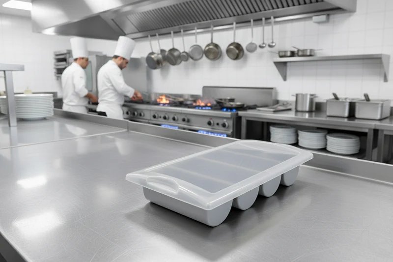 Ensemble de range-couverts Hendi - 4 cases - Couvercle - GN 1/1 - 2 pièces