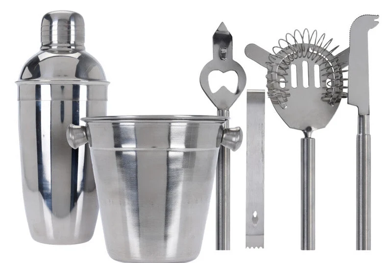 Ensemble d'outils de bar Cookinglife - Kit cocktail - en inox - 24 cm - 6 pièces