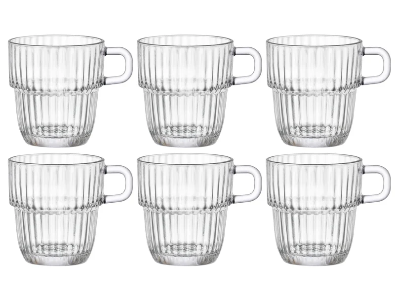 Set de tasses à thé Bormioli Rocco - Avec anse - Barshine - 250 ml - 6 pièces