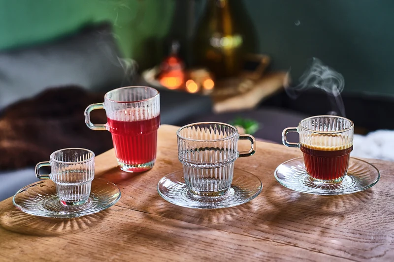 Set de tasses à thé Bormioli Rocco - Avec anse - Barshine - 250 ml - 6 pièces