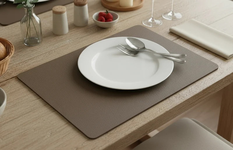Set de sets de table Cosy&Trendy - Effet cuir - Gris - 43 x 30 cm - 6 pièces