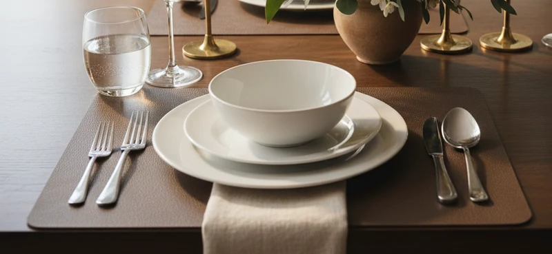 Set de sets de table Cosy&Trendy - Effet cuir - Gris - 43 x 30 cm - 6 pièces