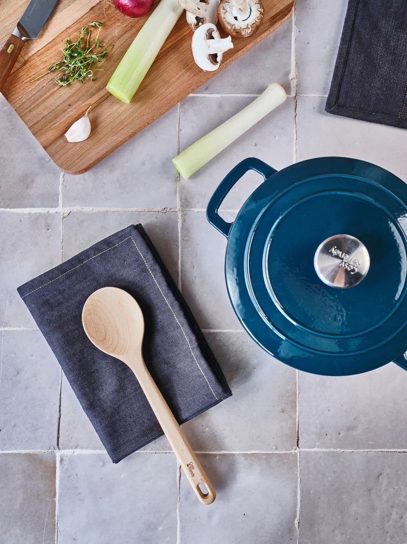 Tablier de cuisine Cosy & Trendy - En coton - D'nim - Bleu foncé - 1 pièce
