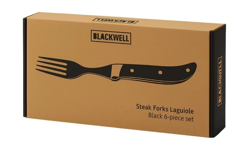 Set de fourchettes a steak Blackwell - en bois de pakka - Laguiole - 6 pièces