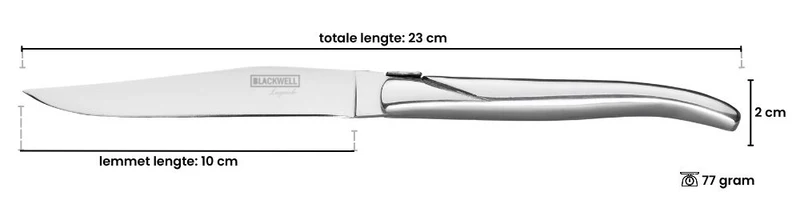 Set de couteaux à steak Blackwell - en inox - Laguiole - Lame 10 cm - 6 pièces