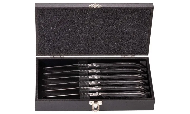 Set de couteaux a steak Blackwell - Noir - Laguiole - 10 cm - 6 pièces
