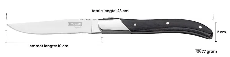 Set de couteaux a steak Blackwell - Noir - Laguiole - 10 cm - 6 pièces