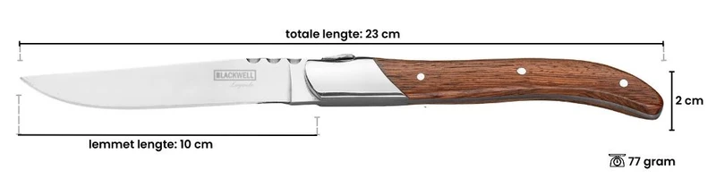 Set de couteaux à steak Blackwell - Steak - Laguiole - Lame 10 cm - 6 pièces