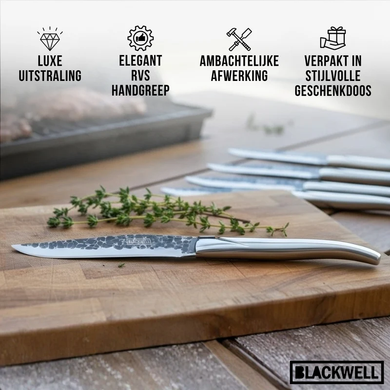 Set de couteaux a steak Blackwell - Laguiole - Lame 10 cm - 6 pieces