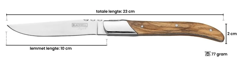 Set de couteaux Blackwell - à steak - Laguiole - 10 cm - 6 pièces