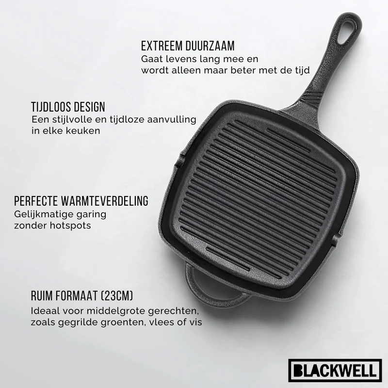Set de poêles Blackwell - Poêles en fonte - Cast Iron - ø25/23x23cm - 2 pièces