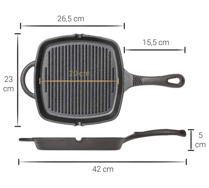 Set de poêles Blackwell - Poêles en fonte - Cast Iron - ø25/23x23cm - 2 pièces