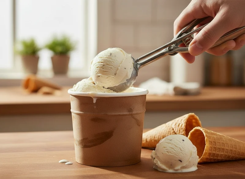 Cuillère à glace Cookinglife - Portionneur à glace - en acier inoxydable - 27 cm