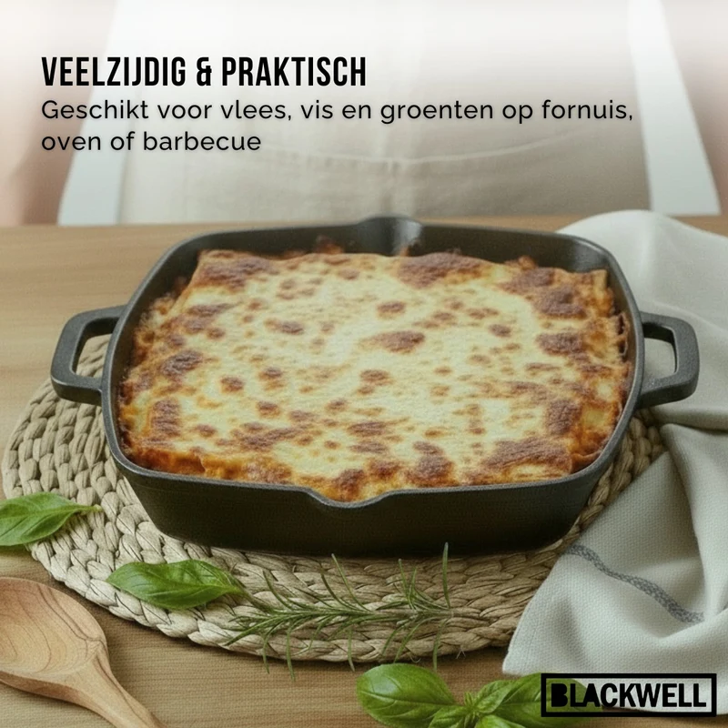 Plat à four Blackwell - Plat à gratin - Cast Iron - 25 x 25 cm