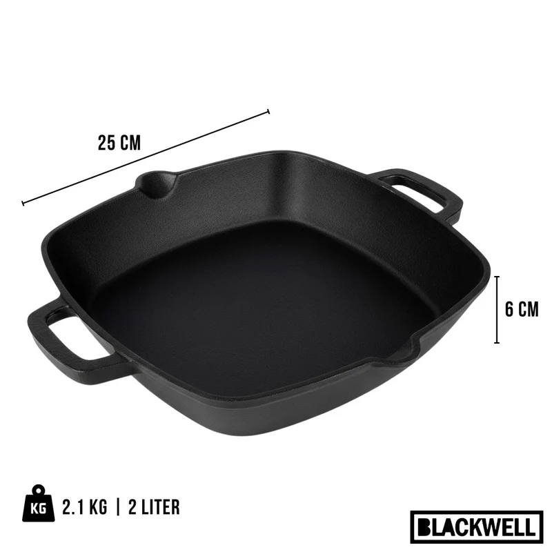 Plat à four Blackwell - Plat à gratin - Cast Iron - 25 x 25 cm