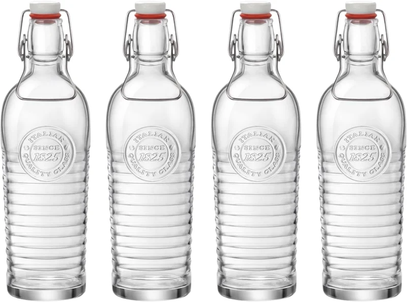 Ensemble de bouteilles Bormioli Rocco - Weck - Officina 1825 - 1,2 L - 4 pièces