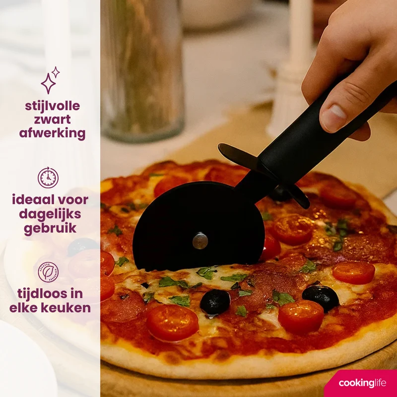 Cookinglife Coupe-pizza Noir 22 cm