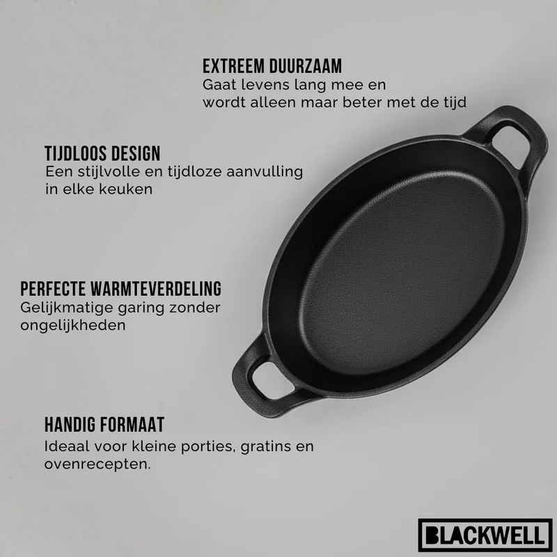 Plat à four Blackwell - Ovale - Collection Cast Iron - 21 x 15 x 4 cm