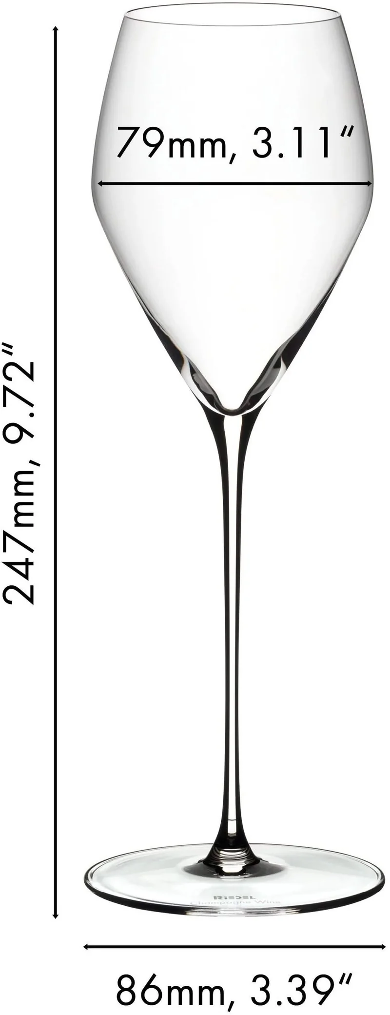 Set de verres a vin Riedel - Verres a champagne - Veloce - 327 ml - 2 pieces
