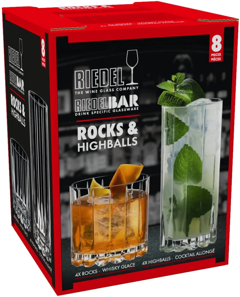 Ensemble de verres a cocktail Riedel - Cocktail et whisky - 8 pièces