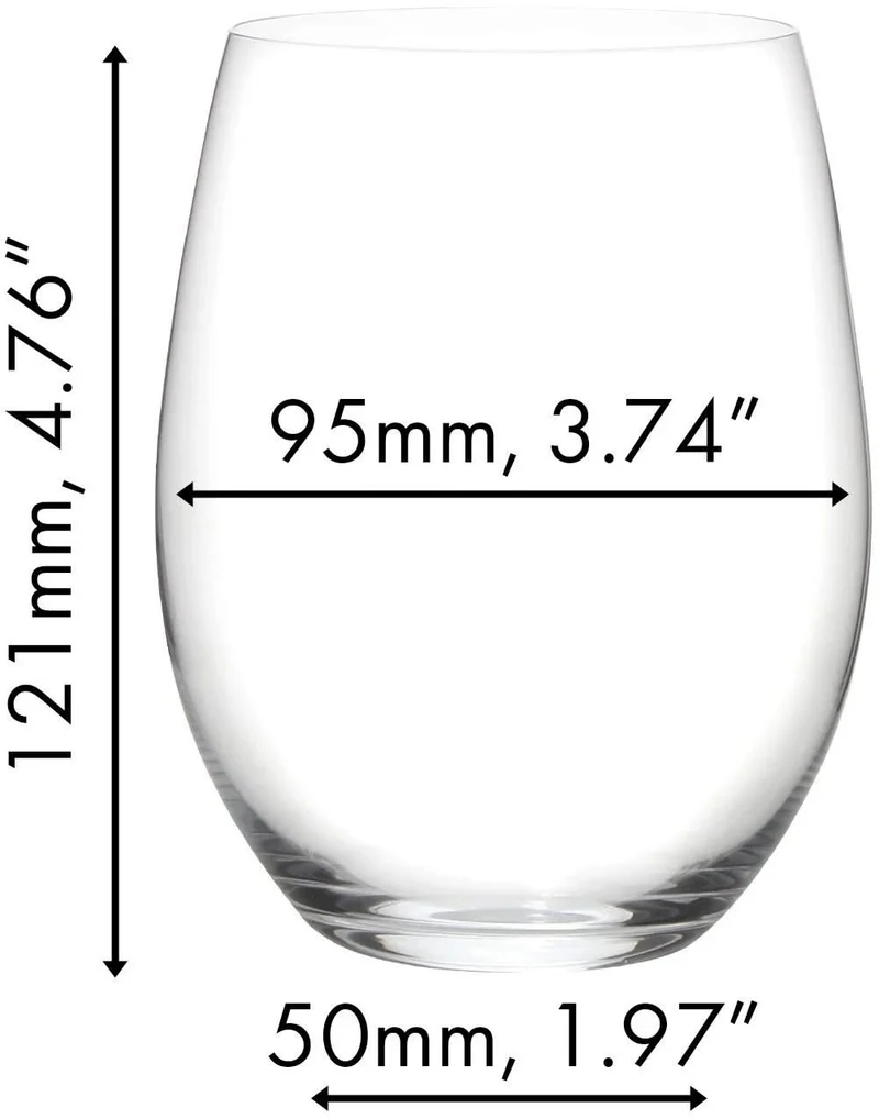 Set de verres a vin Riedel - Verres a vin rouge - O Wine - 620 ml - 5 pièces