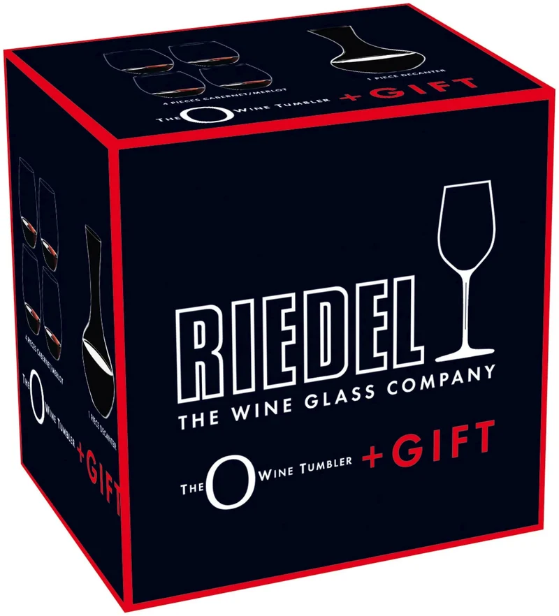 Set de verres a vin Riedel - Verres a vin rouge - O Wine - 620 ml - 5 pièces