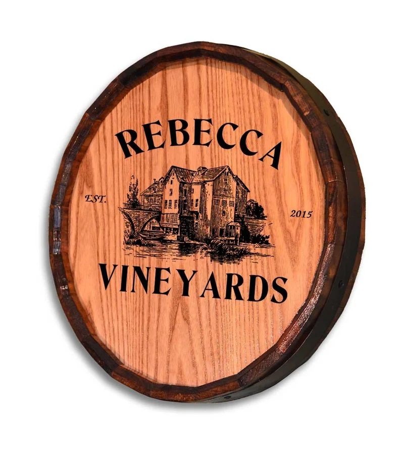 'Rebecca Vineyards' Quarter Barrel Sign- Personalized