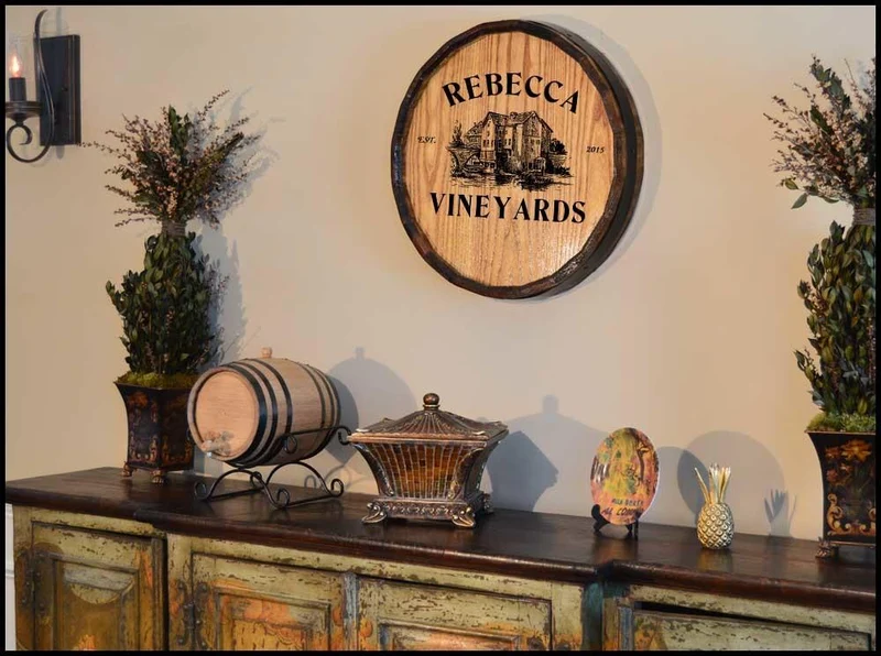 'Rebecca Vineyards' Quarter Barrel Sign- Personalized