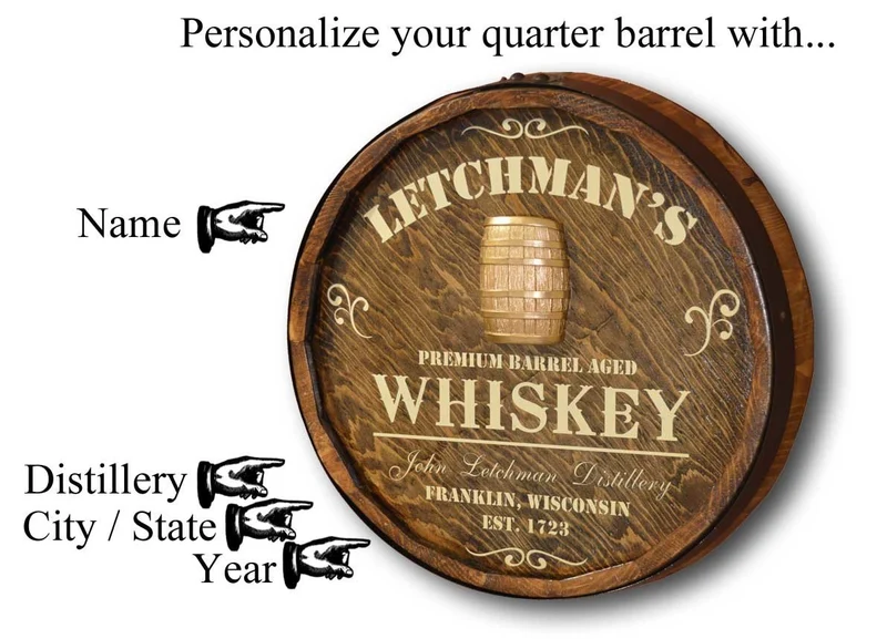 'Distillery' Quarter Barrel Sign- Personalized