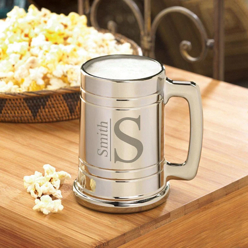 Modern Monogrammed Metallic Mug