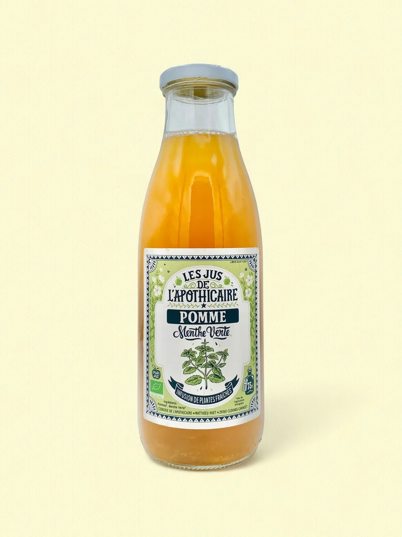 Jus de pomme infusé à la menthe