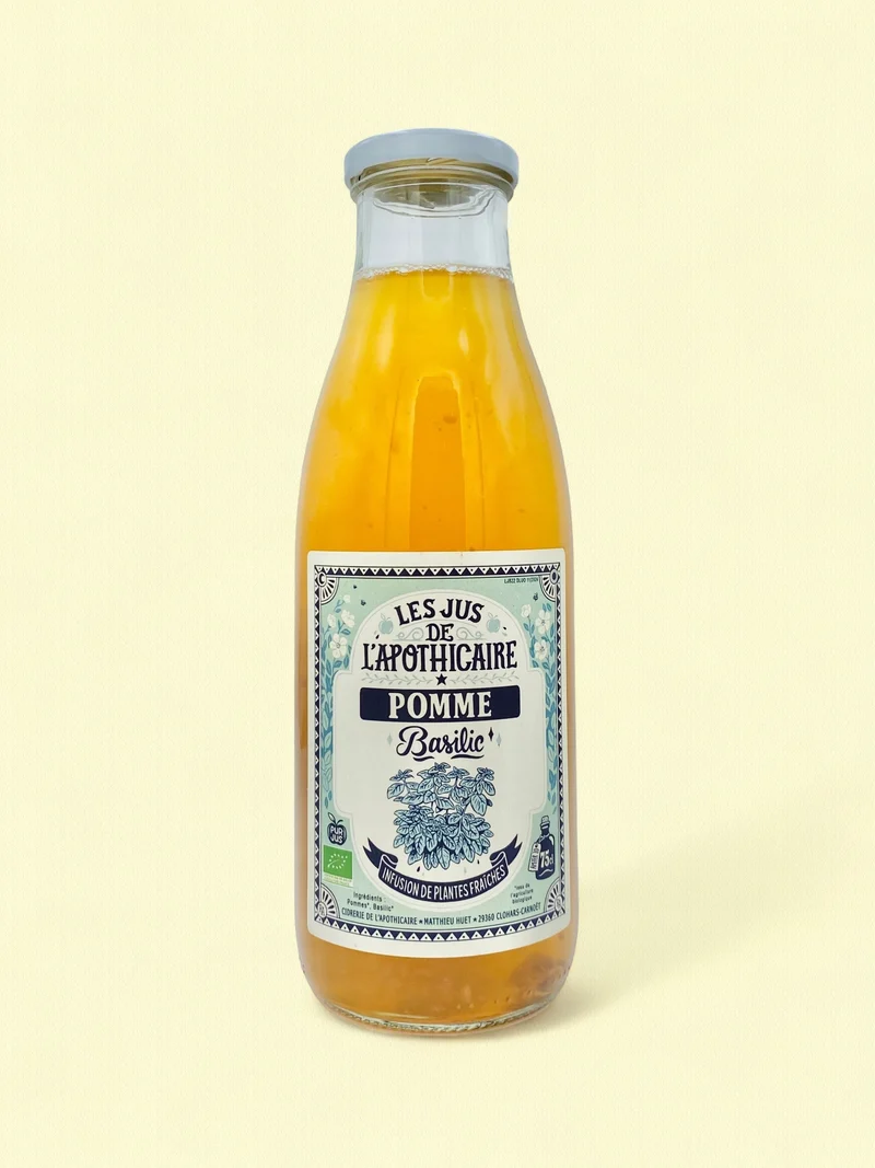 Jus de pomme infusé au basilic