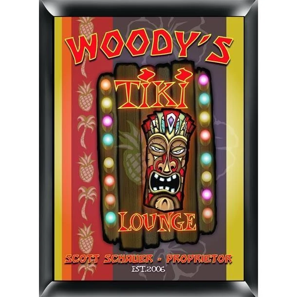 Traditional Tiki Lounge Personalized Tavern Sign