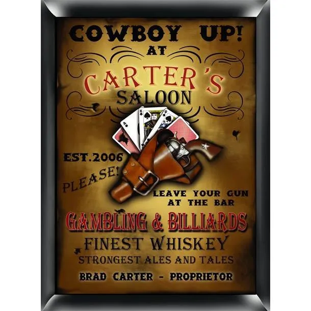 Traditional Saloon Personalized Tavern Sign